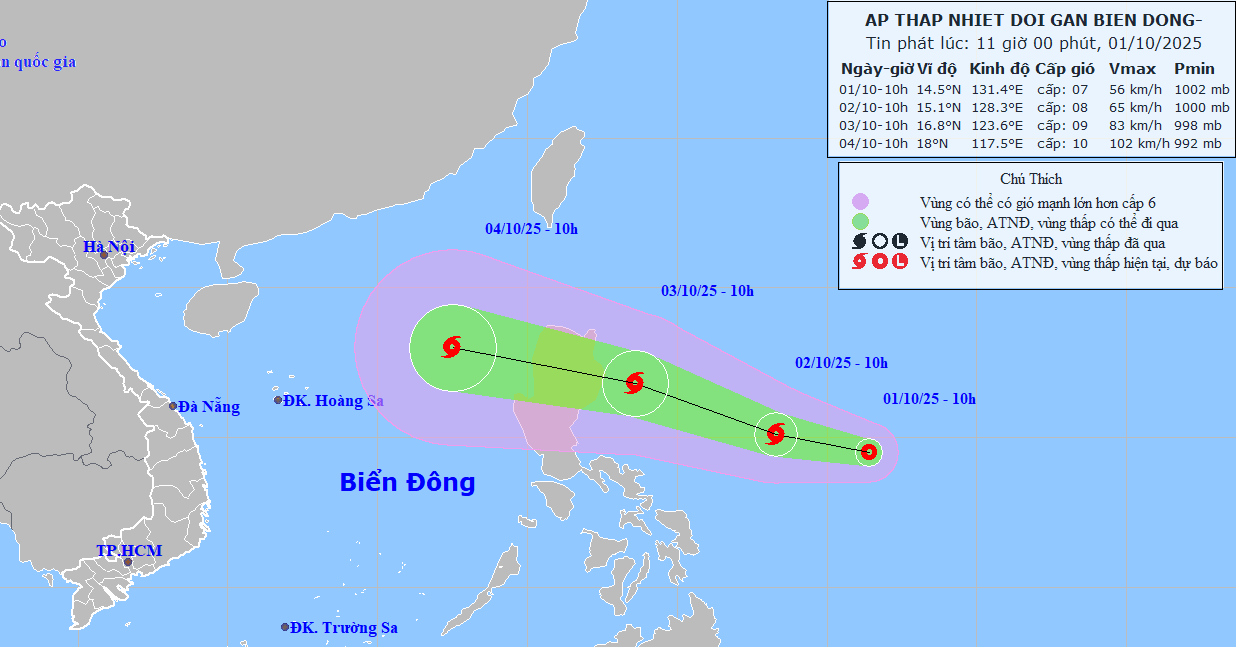 Tropical depression tracking west, could enter East Sea as storm No. 11
