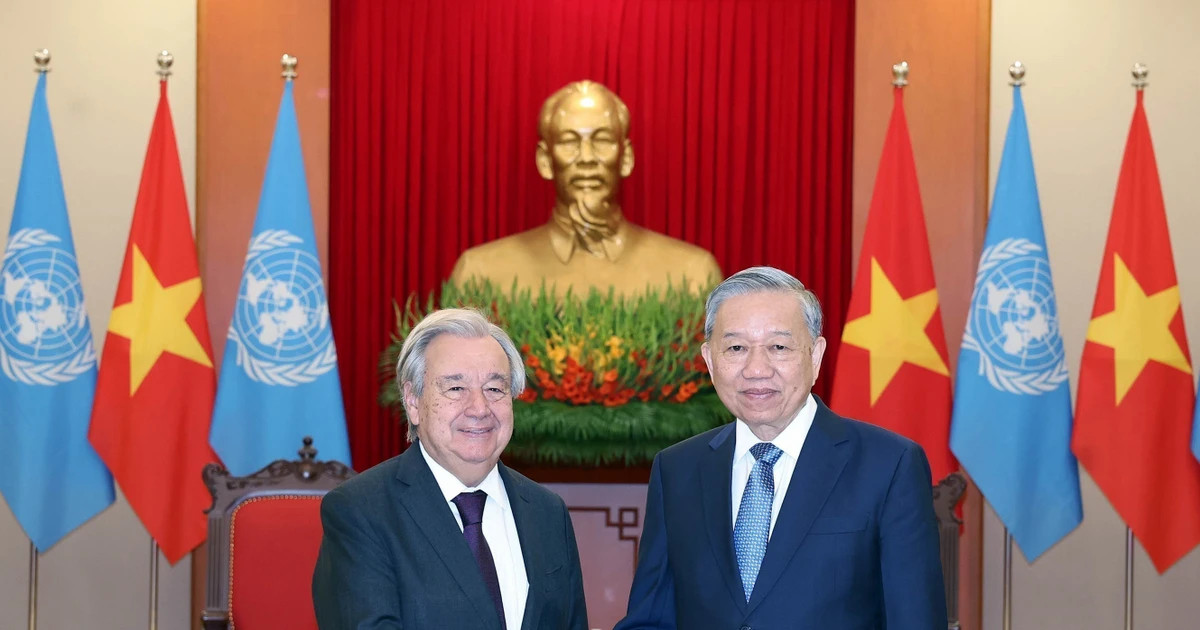 Party chief welcomes UN Secretary-General in Hanoi
