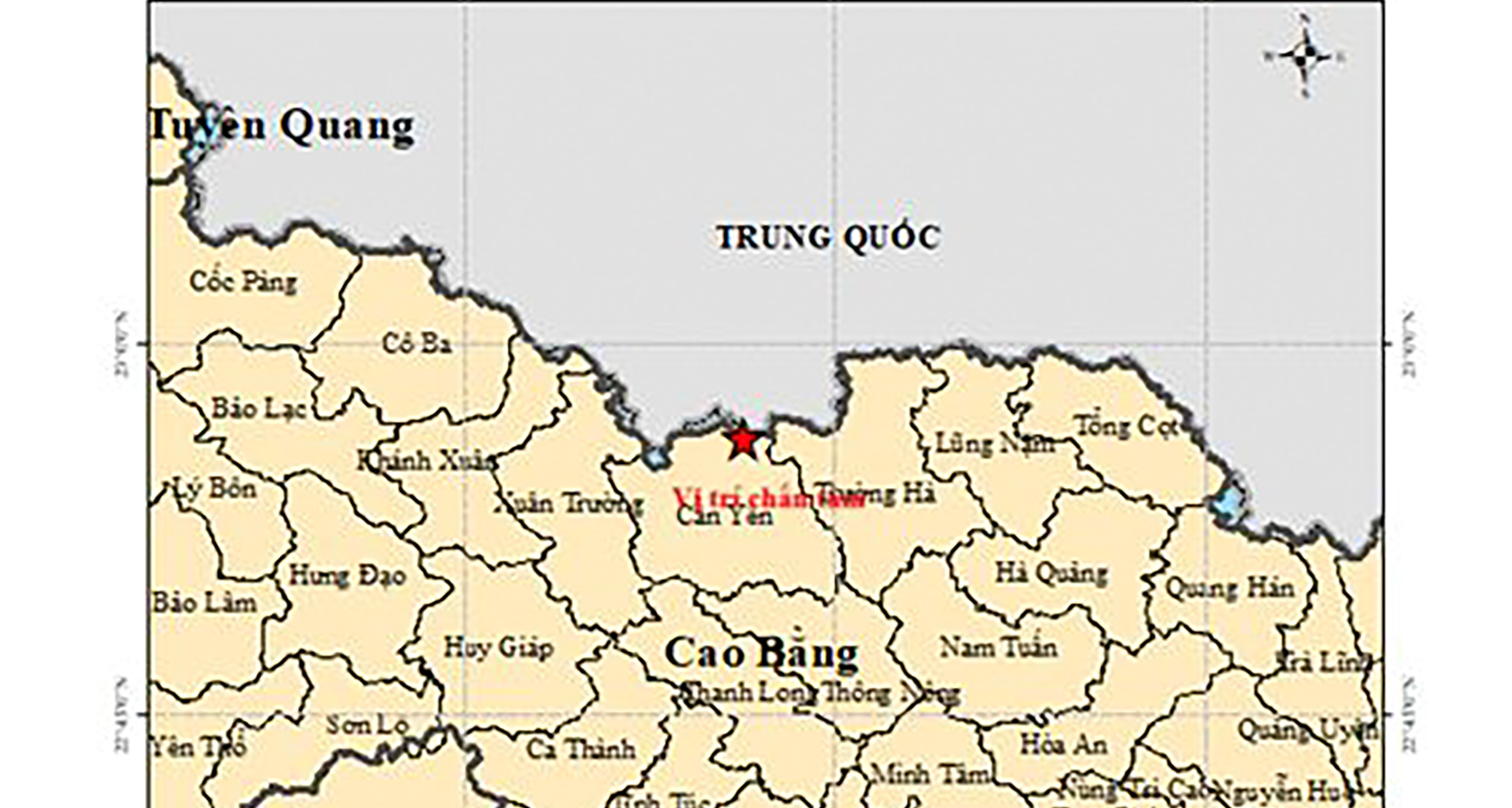 Mild 3.4-magnitude earthquake shakes Cao Bang Province