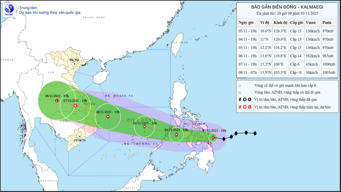 Typhoon Kalmaegi strengthens rapidly, to impact Da Nang - Khanh Hoa