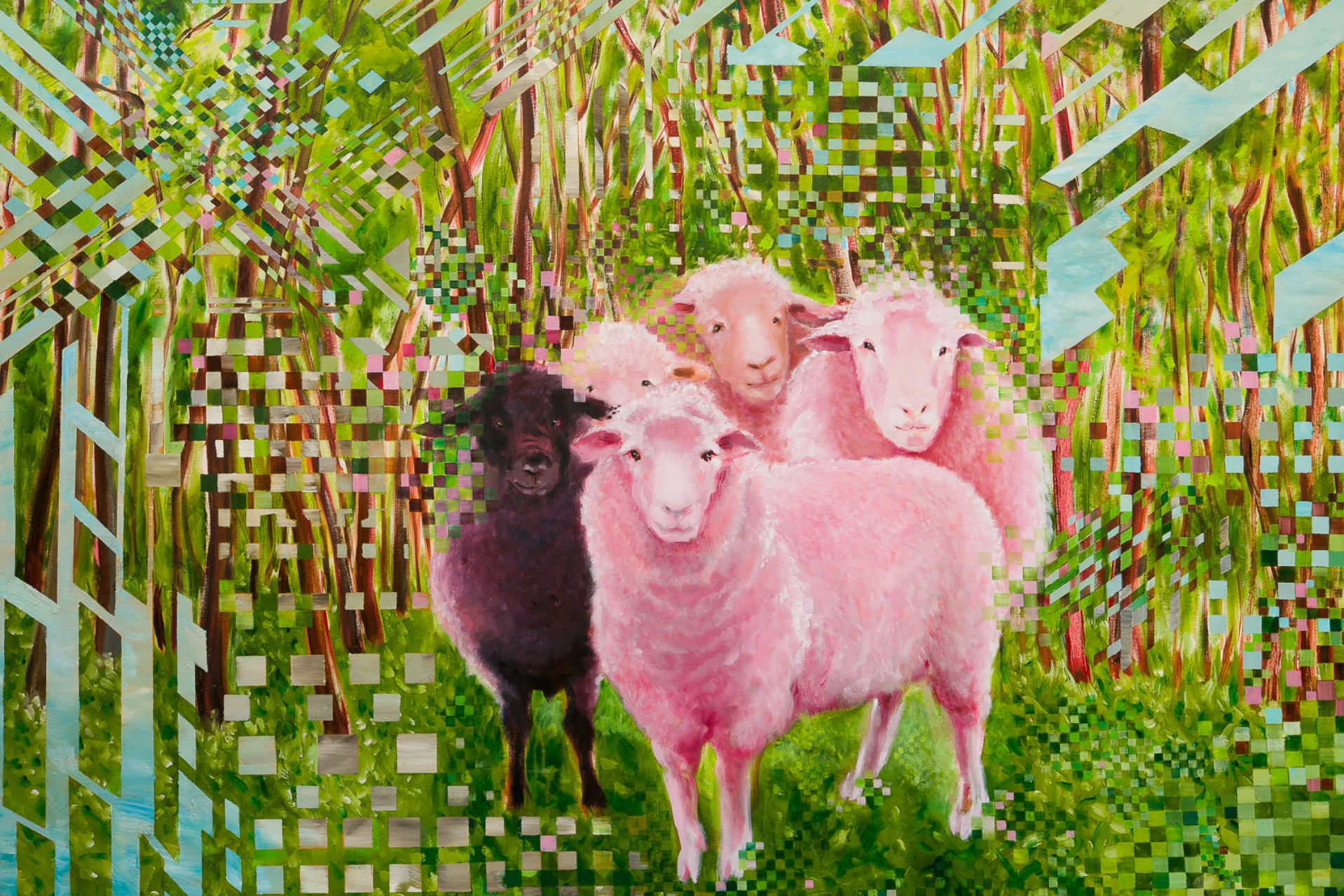 batch_Những con cừu hạnh phúc, 160x120cm, sơn dầu trên vải, 2024.jpg
