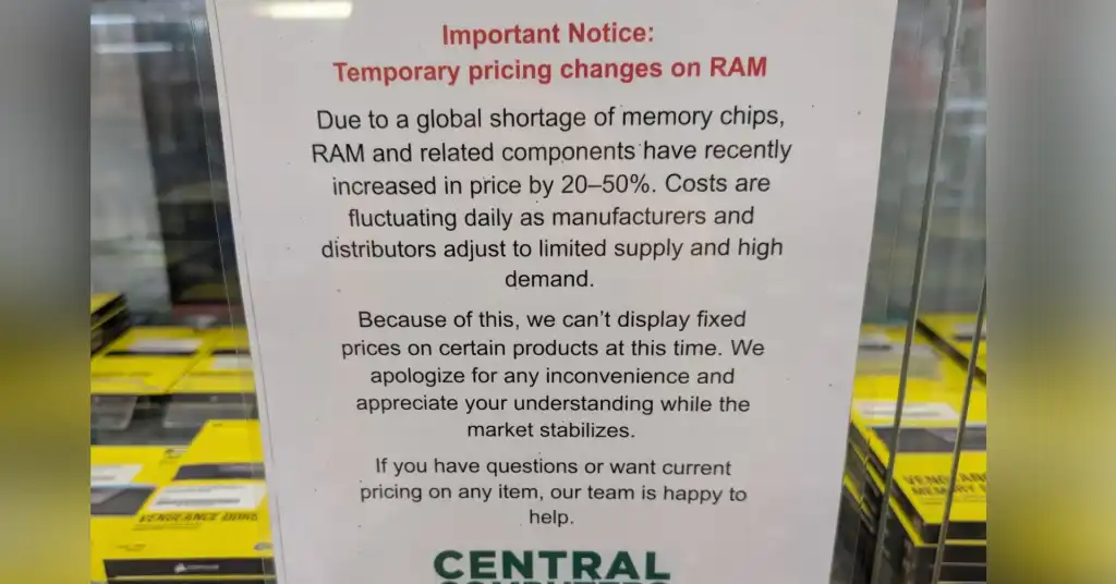 RAM prices outpace gold as global chip market plunges into chaos