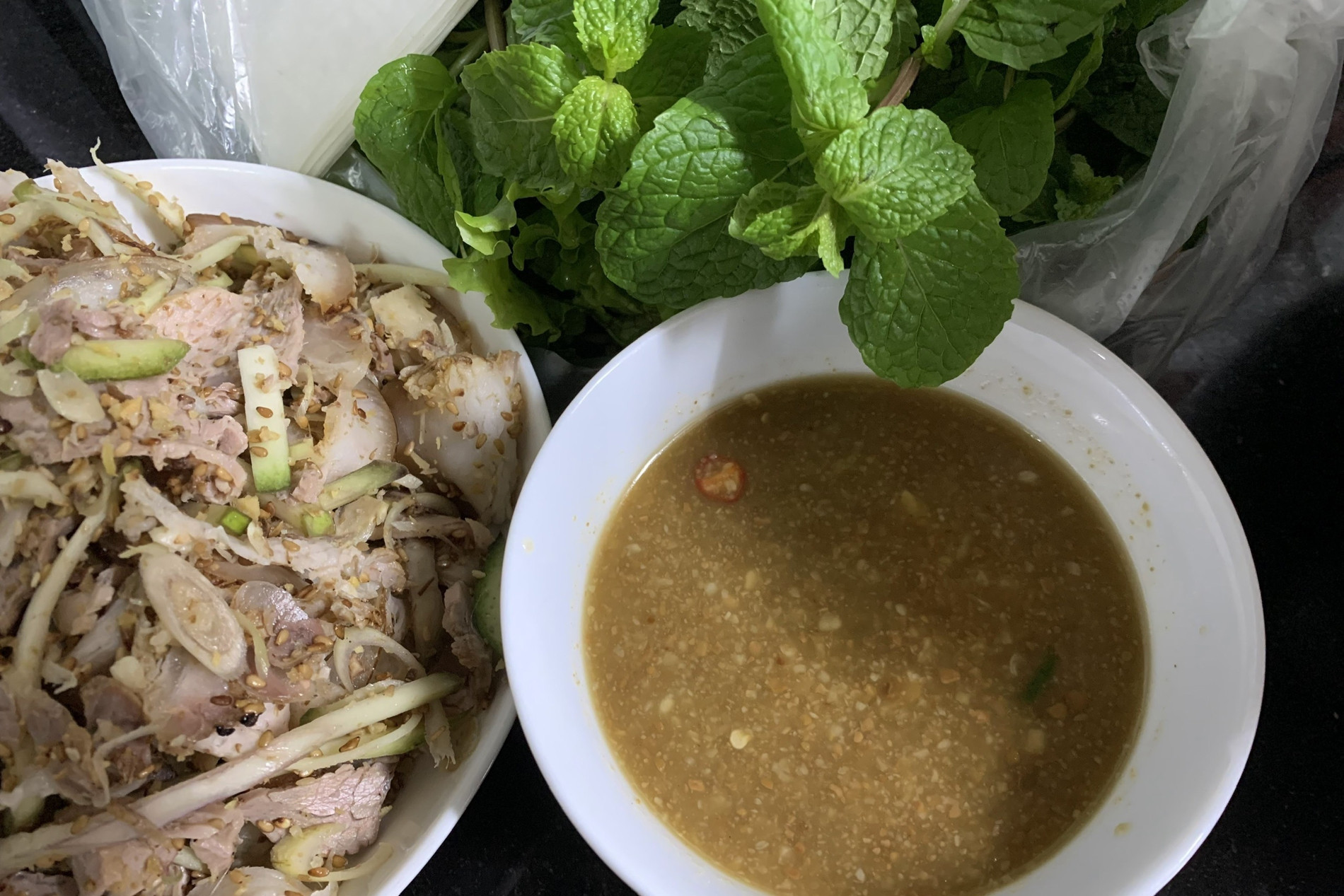 Pork hock dish cooked over smoked straw offers unusual flavor