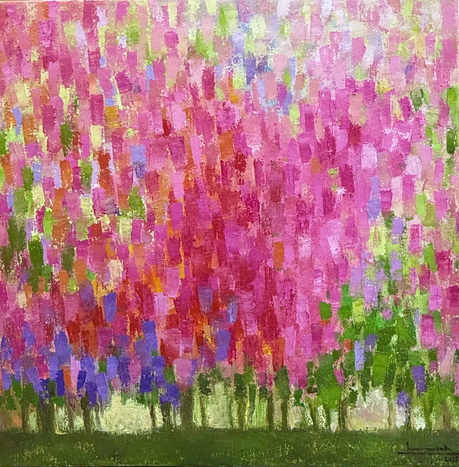 Tác phẩm _Tâm hồn mùa xuân_, chất liệu sơn dầu trên toan, kích thước 80x80cm.jpg