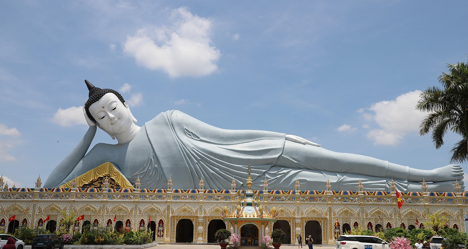 Vietnam’s largest reclining Buddha rests in a 300-year-old Khmer pagoda