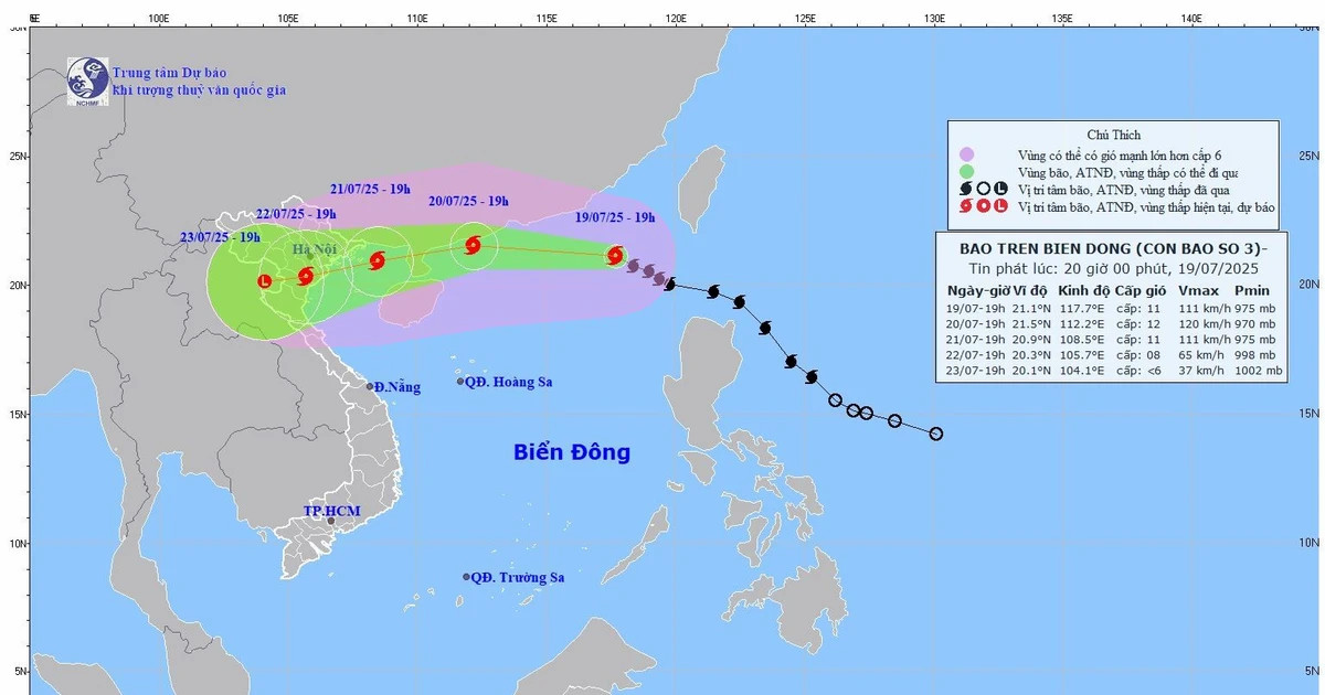 Typhoon Wipha reaches level 11, heads toward northern Vietnam
