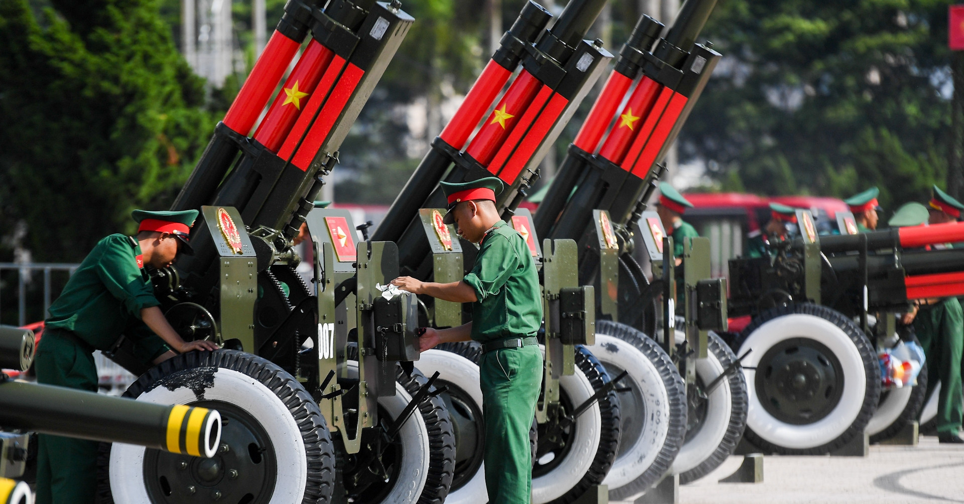 Fifteen ceremonial cannons readied at My Dinh for National Day salute
