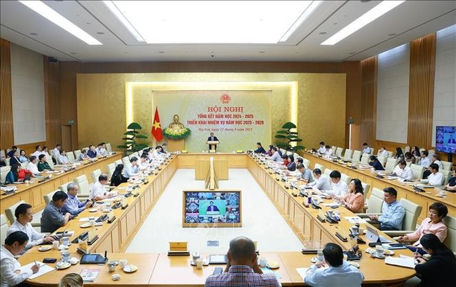 The national conference reviewing the 2024–2025 academic year and outlining tasks for 2025–2026, held on August 22. (Photo: VNA)