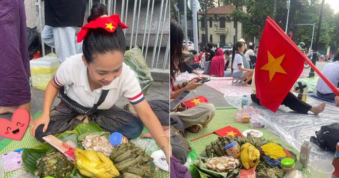 Phu Tho sisters bring feast to Hanoi parade rehearsal, special cake goes viral