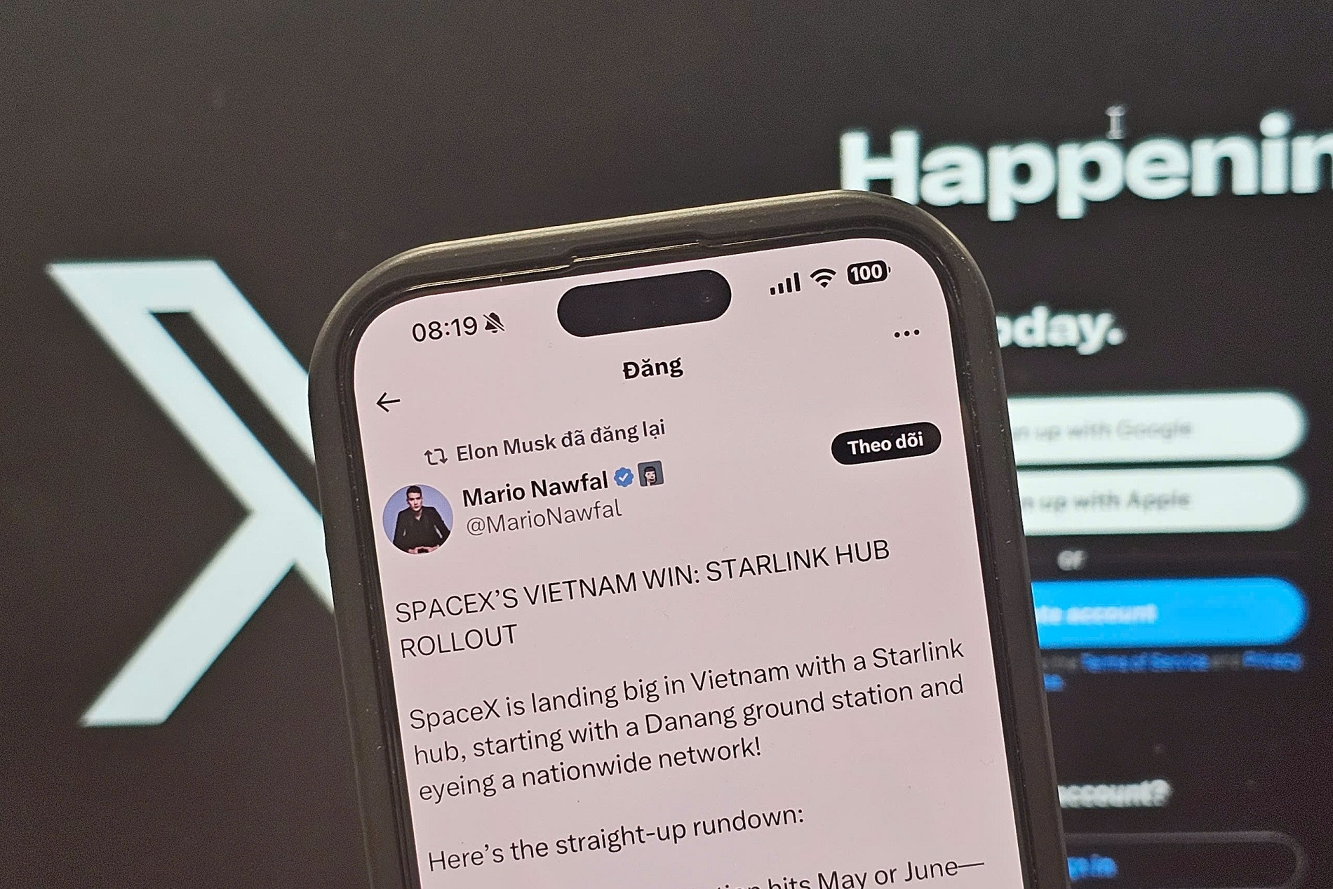 Elon Musk đăng lại bài viết về Starlink tại Việt Nam