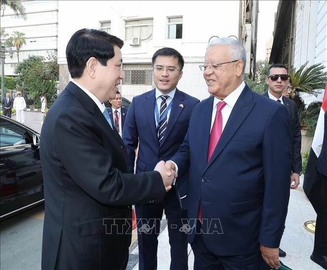 State President meets Speaker of Egyptian House of Representatives in Cairo