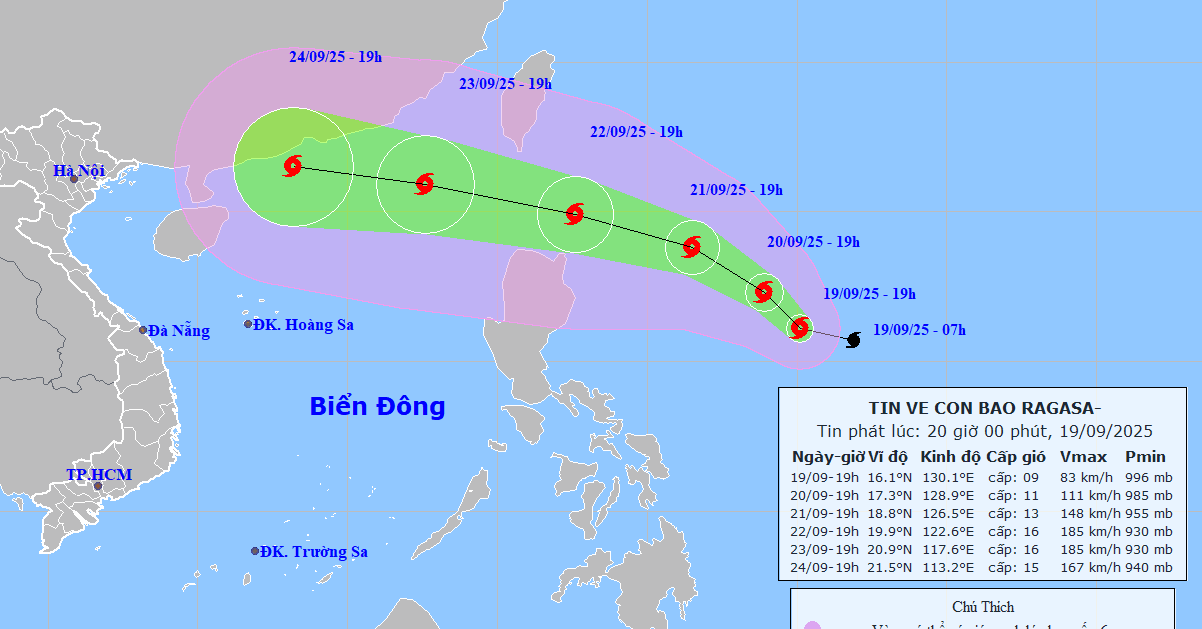 Super typhoon Ragasa expected to hit East Sea, may strike Vietnam