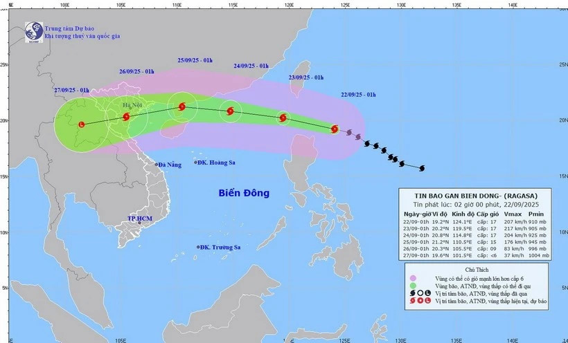 Super typhoon Ragasa to enter East Sea on September 23
