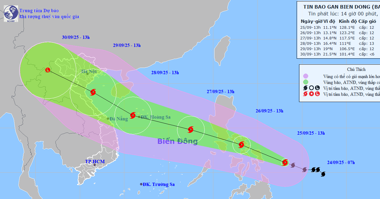 Storm Bualoi to enter East Sea tomorrow night as storm No. 10