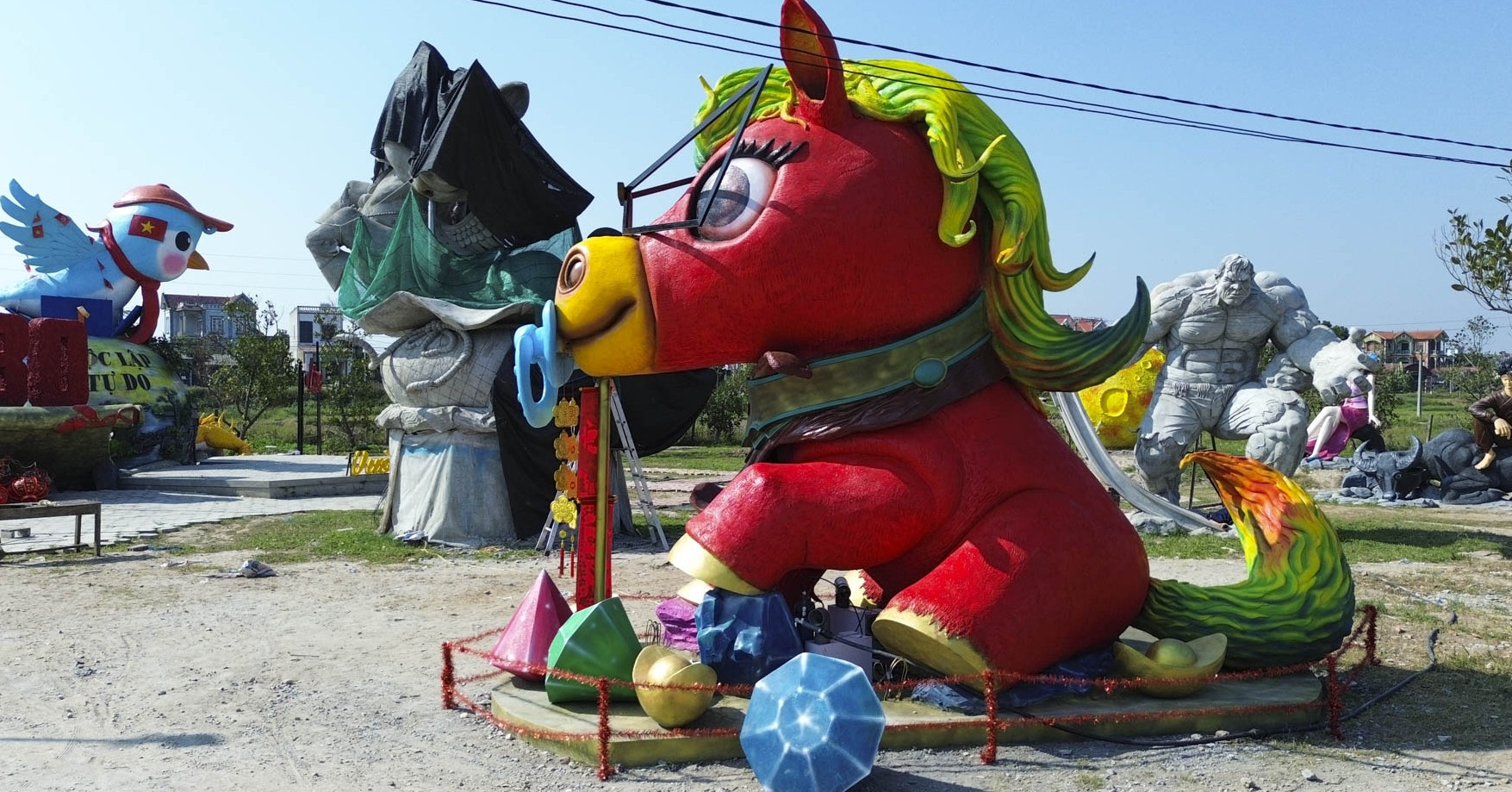 Vietnamese artisan crafts towering horses to welcome the Year of the Horse