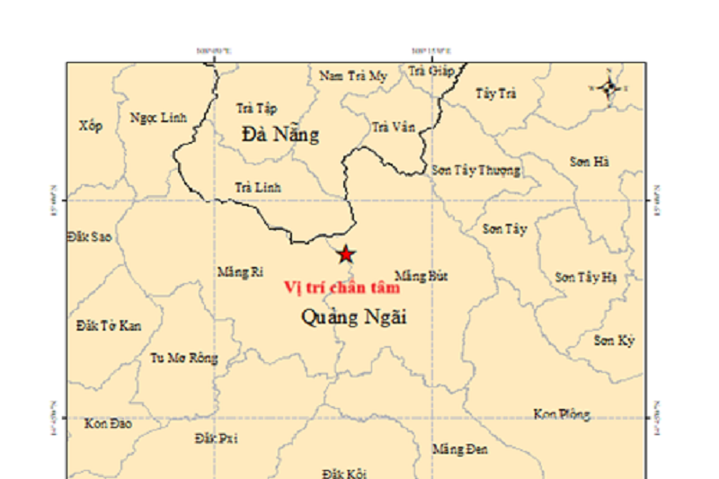 Four earthquakes strike Quang Ngai commune within eight hours