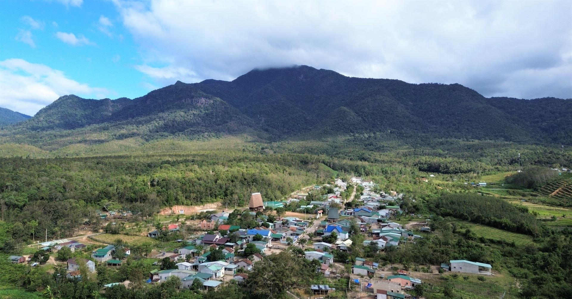 Ancient village at the foot of Chu Mom Ray mountain
