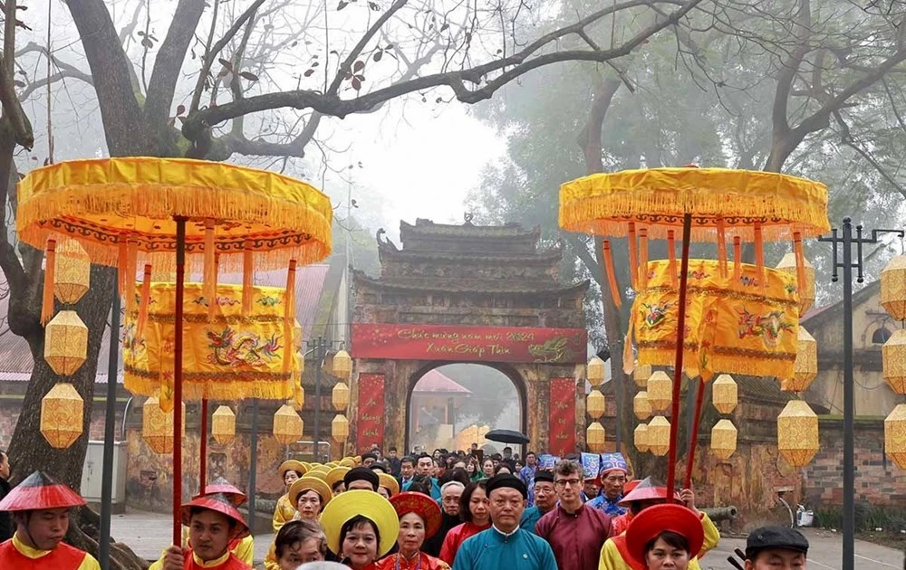 Traditional Tet rituals showcased at Thang Long Imperial Citadel