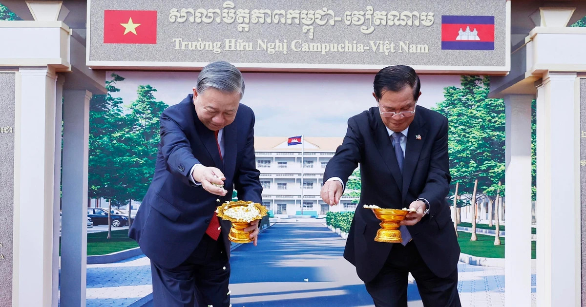Party leader attends Cambodia–Vietnam friendship school groundbreaking