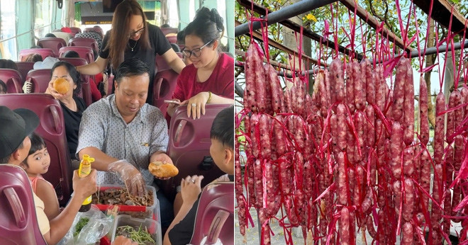 Family of 45 packs massive homemade meal for holiday trip