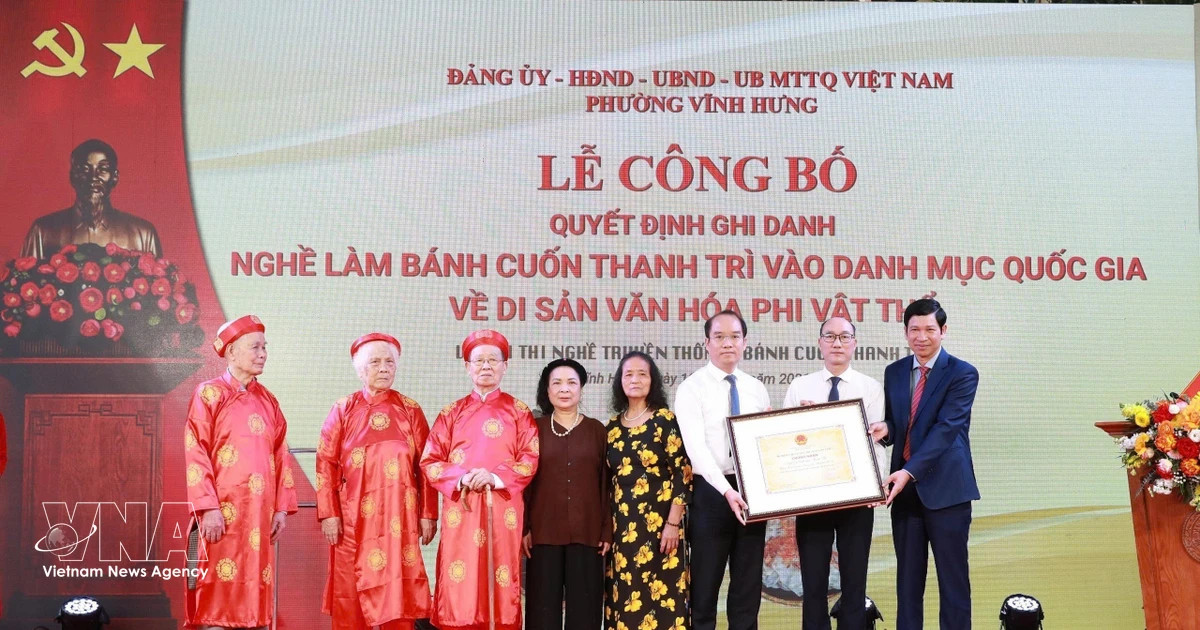 Thanh Tri steamed rice rolls named national intangible cultural heritage