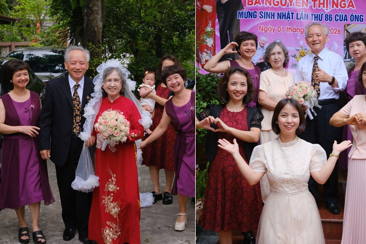 Ninh Binh couple celebrates Emerald Wedding, honoring 55-year romance