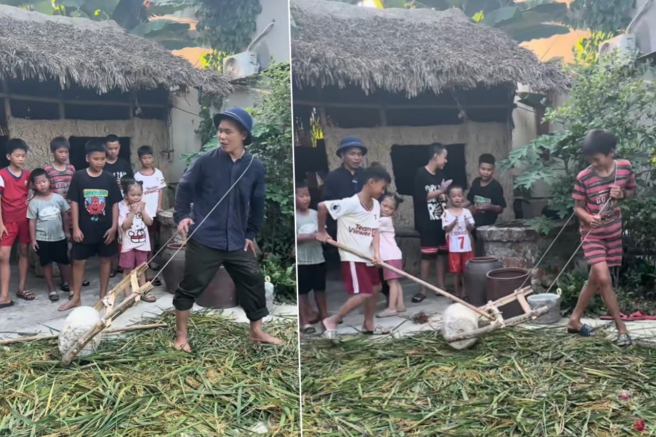 Couple ‘babysits’ 15 children for free, teaches rice-threshing and housework