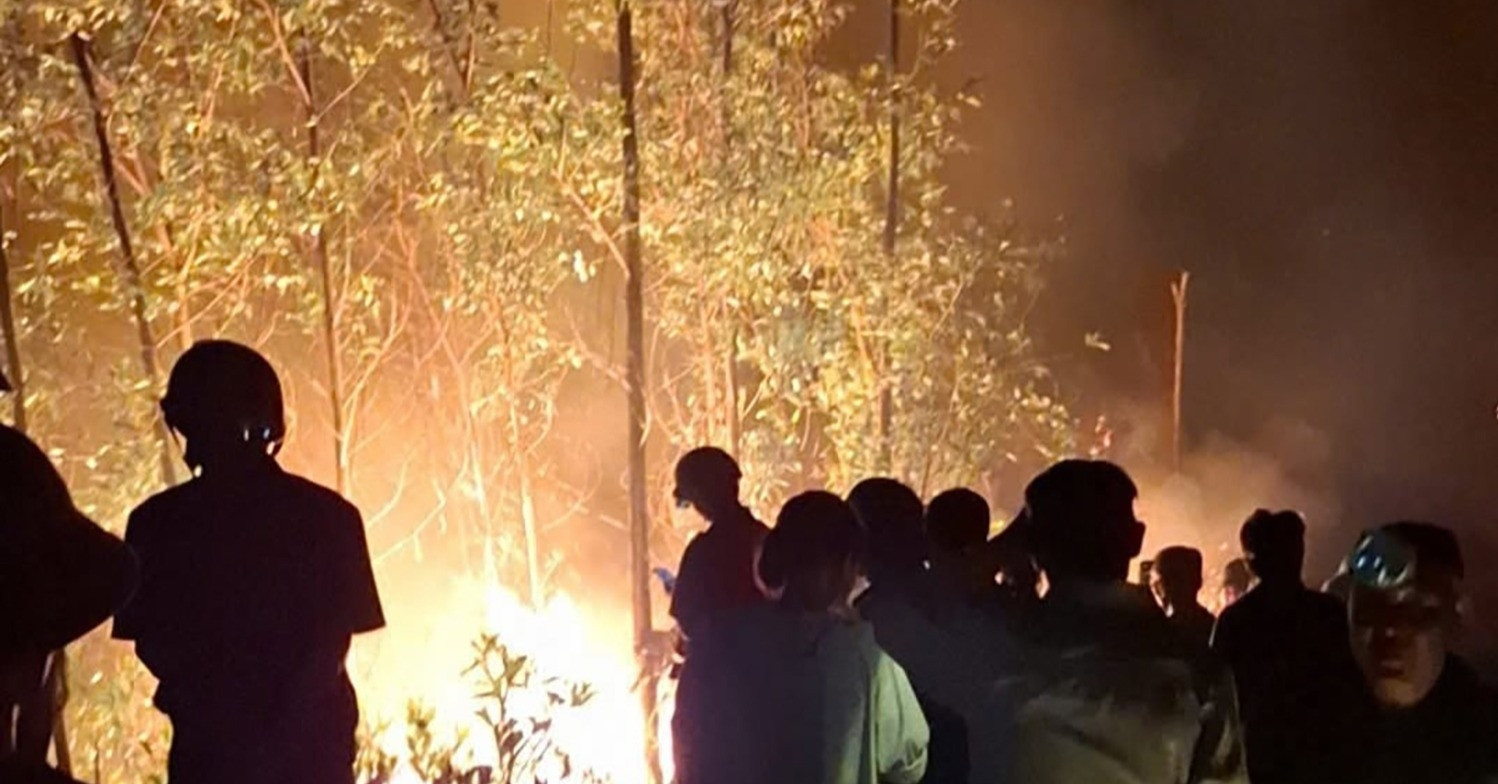 Hundreds mobilized to fight forest blaze in central Vietnam