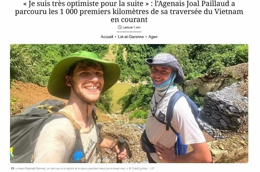 French runner touched by Vietnamese hospitality on cross-country journey