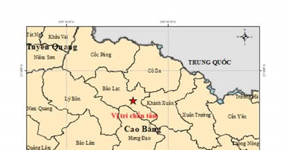 3.6-magnitude earthquake recorded in Cao Bang Province
