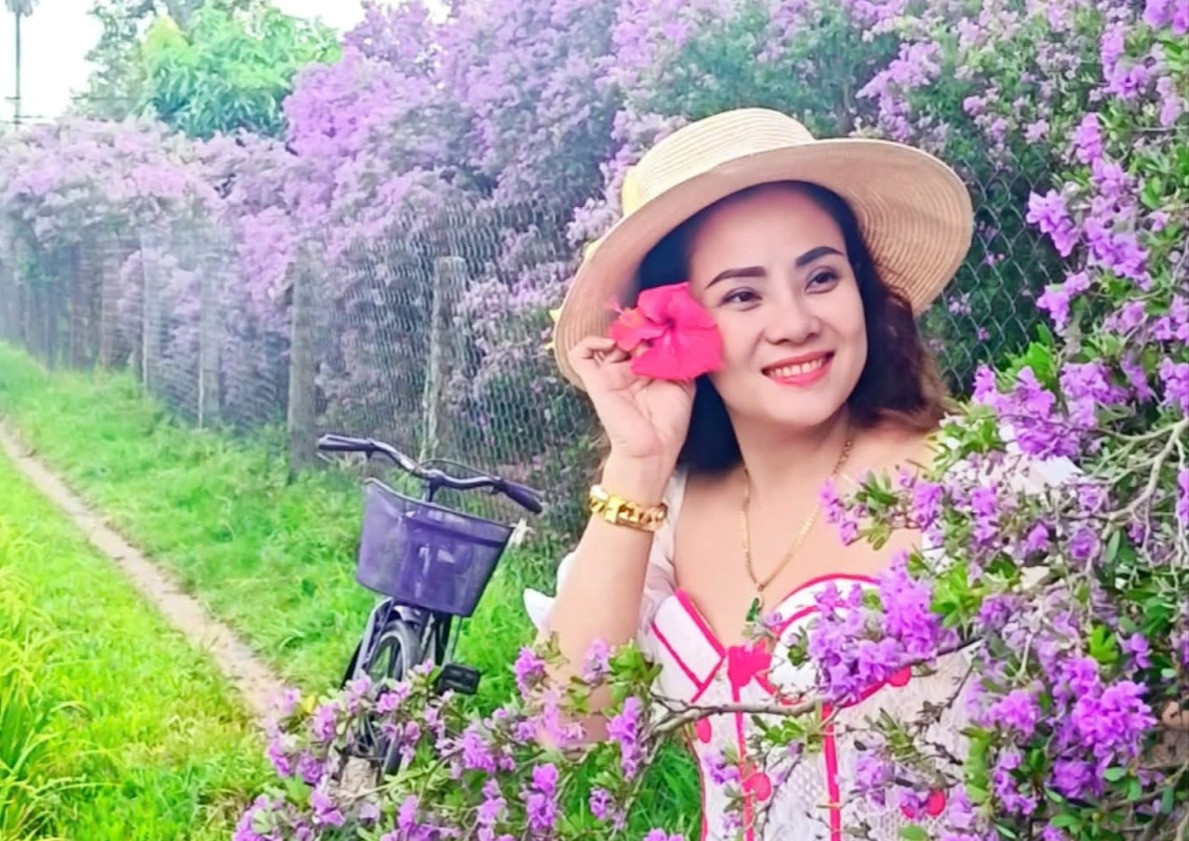 Tay Ninh man opens spectacular purple garden to visitors for free
