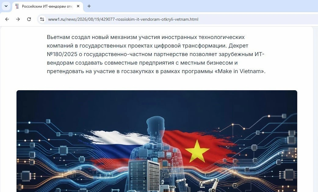 Vietnam opens digital transformation market to Russian tech firms
