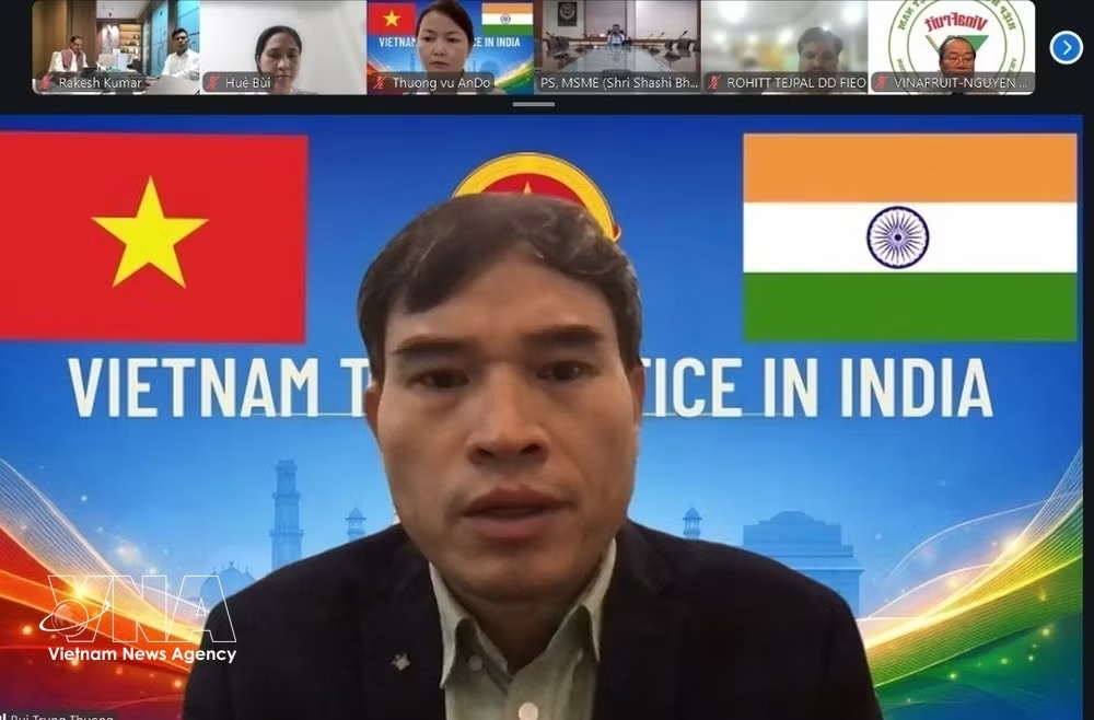 Vietnamese Trade Counsellor Bui Trung Thuong speaks at the event. (Photo: VNA)