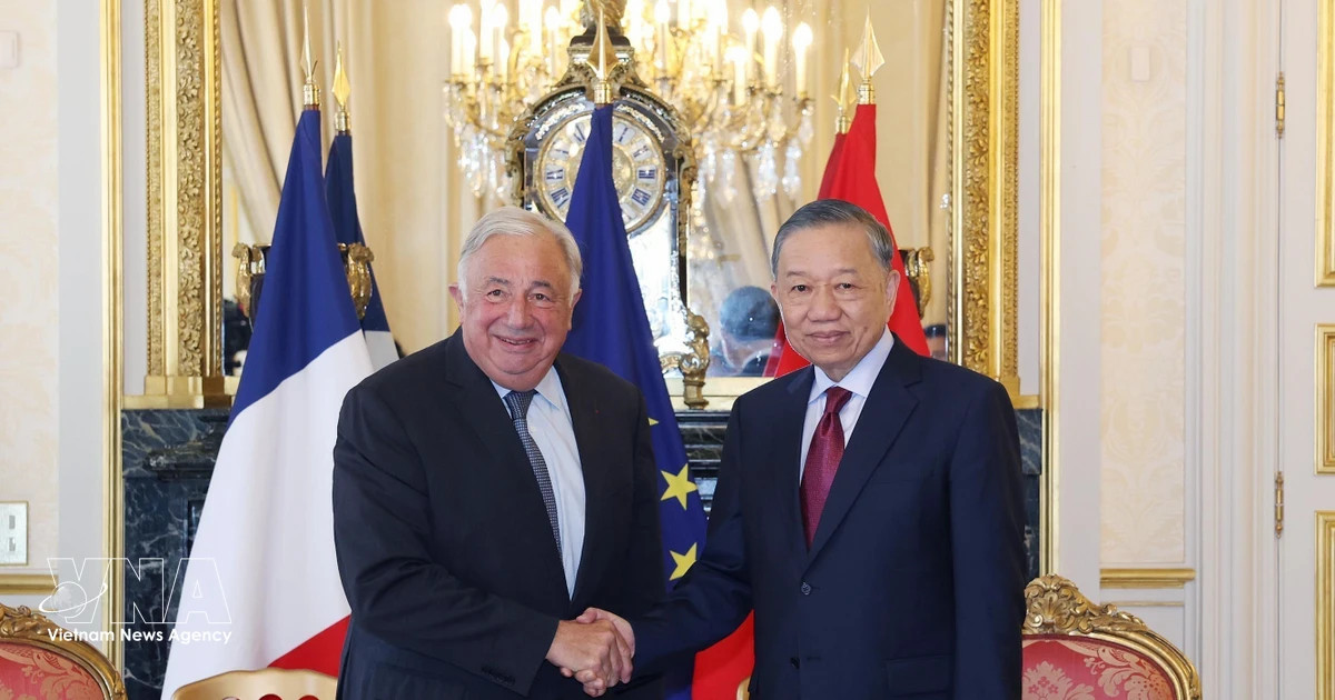 Top Vietnamese leader meets with President of French Senate in Paris