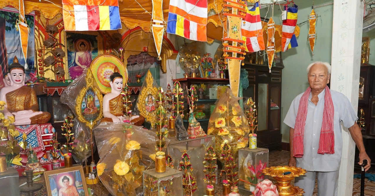 At 93, Khmer man’s 26-year labor of faith fills a tower with Buddhas