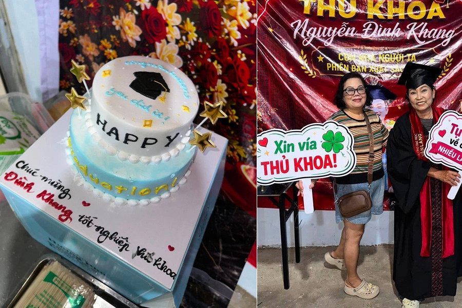 Son graduates as valedictorian, mother celebrates with buffet for 100 guests