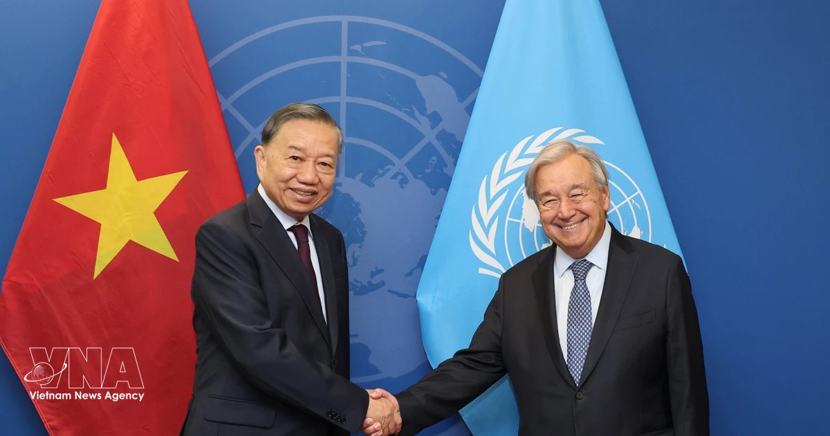 Party Chief and President To Lam meets UN Secretary-General Antonio Guterres