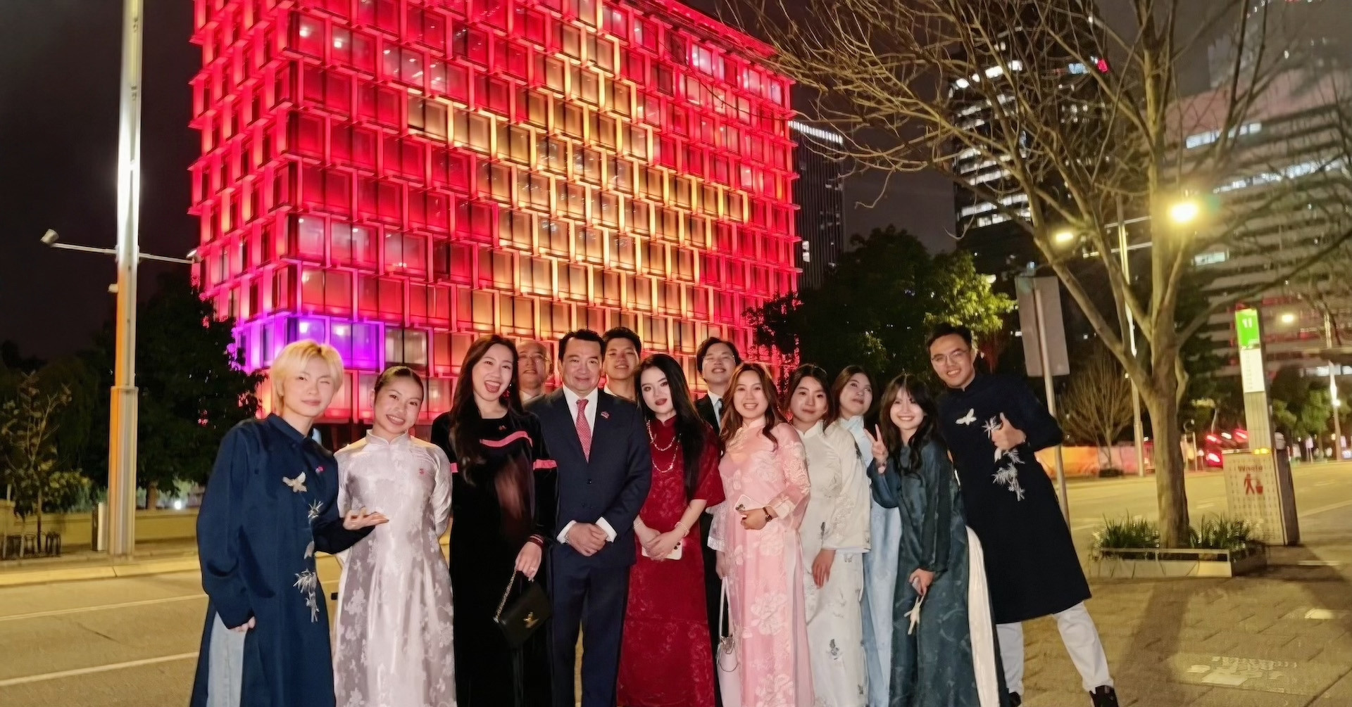 Vietnamese flag lights up Perth Town Hall for the first time